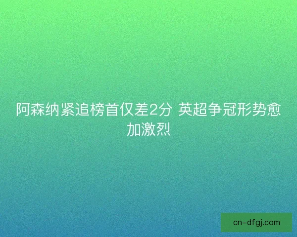 阿森纳紧追榜首仅差2分 英超争冠形势愈加激烈