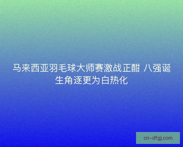 马来西亚羽毛球大师赛激战正酣 八强诞生角逐更为白热化