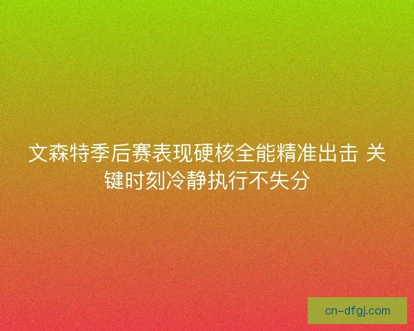 文森特季后赛表现硬核全能精准出击 关键时刻冷静执行不失分